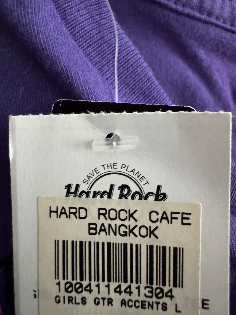 NWT Hard Rock Cafe Bangkok Girls Purple Guitar Graphic Tee Shirt Large - Picture 6 of 6